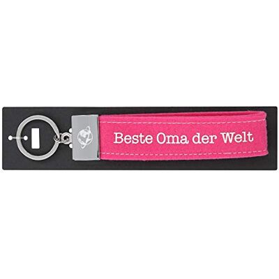 Depesche 4298-094 Porte-clés en feutre avec boucle en métal gravé et imprimé emblématique « Beste Oma der Welt » Rose 18,7 x 4,4 x 1 cm Depesche 4298-094 Porte-clés en feutre avec boucle en métal gravé et imprimé emblématique « Beste Oma der Welt » Rose 18,7 x 4,4 x 1 cm