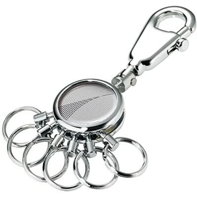 TROIKA Brevet GEOMETRIC WAVES #KYR01-A138 Rond brillant Porte-clé avec mousqueton 6 anneaux verrouillables Organisateur de clés Design élégant Original, Gris, Taille unique, Moderne TROIKA Brevet GEOMETRIC WAVES #KYR01-A138 Rond brillant Porte-clé avec mousqueton 6 anneaux verrouillables Organisateur de clés Design élégant Original, Gris, Taille unique, Moderne