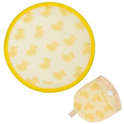 Fisura – Éventail rond pliable "Canards". Ventilateur de main original, frisbee jaune avec imprimé amusant. Accessoire pratique pour se rafraîchir. 1 unité, 20 cm Fisura – Éventail rond pliable "Canards". Ventilateur de main original, frisbee jaune avec imprimé amusant. Accessoire pratique pour se rafraîchir. 1 unité, 20 cm