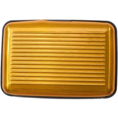 DFHXALH Portefeuille pour cartes d'identité, cartes de crédit, en aluminium, étanche, protection bancaire, hommes et femmes, jaune, A DFHXALH Portefeuille pour cartes d'identité, cartes de crédit, en aluminium, étanche, protection bancaire, hommes et femmes, jaune, A