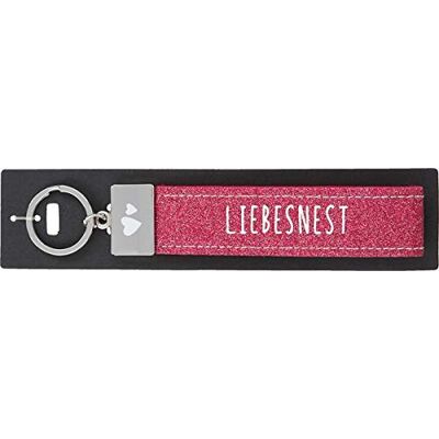Depesche 4298-104 Porte-clés en feutre avec boucle en métal gravé et imprimé emblématique nid d'amour, rose 18,7 x 4,4 x 1 cm Depesche 4298-104 Porte-clés en feutre avec boucle en métal gravé et imprimé emblématique nid d'amour, rose 18,7 x 4,4 x 1 cm