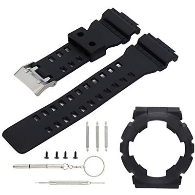 Ichiias Bracelet de rechange pour bracelet en silicone compatible avec Ga110/100 Noir 50 mm x 95 cm Résistant à l'usure Réglable Boucle Unisex Sports/Exercice Ichiias Bracelet de rechange pour bracelet en silicone compatible avec Ga110/100 Noir 50 mm x 95 cm Résistant à l'usure Réglable Boucle Unisex Sports/Exercice