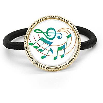 Bestchong Élastique à cheveux en métal argenté avec motif note de musique Vert/orange Bestchong Élastique à cheveux en métal argenté avec motif note de musique Vert/orange