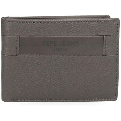 Pepe Jeans Checkbox Portefeuilles et porte-monnaie en cuir de vachette, noir, marron, bleu et gris, gris, Talla única, Portefeuille Checkbox Pepe Jeans Checkbox Portefeuilles et porte-monnaie en cuir de vachette, noir, marron, bleu et gris, gris, Talla única, Portefeuille Checkbox