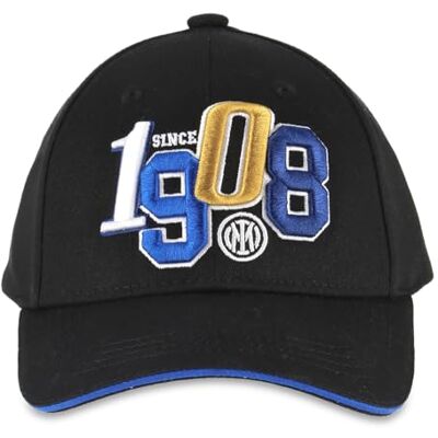 Inter College 1908 Casquette avec visière d'été avec logo officiel, enfant noir Inter College 1908 Casquette avec visière d'été avec logo officiel, enfant noir