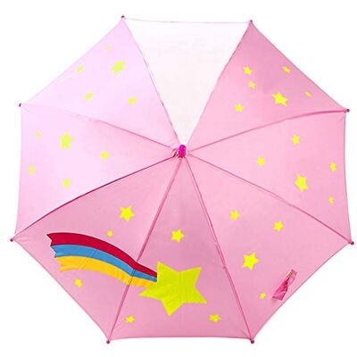 DAIHAN Parapluie Enfant pour Garçons et Filles Parapluie Canne Ouverture Automatique Résistant et Coupe Vent, Rose, M DAIHAN Parapluie Enfant pour Garçons et Filles Parapluie Canne Ouverture Automatique Résistant et Coupe Vent, Rose, M