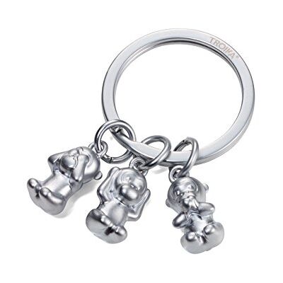TROIKA THREE MONKEYS KR17-18/MA Porte-clés Emoji Singe 3 Singes Ne rien voir, ne rien entendre et ne rien dire Métal moulé Mat Chromé Argent Troïka Original, argenté, 6 cm, Moderne TROIKA THREE MONKEYS KR17-18/MA Porte-clés Emoji Singe 3 Singes Ne rien voir, ne rien entendre et ne rien dire Métal moulé Mat Chromé Argent Troïka Original, argenté, 6 cm, Moderne