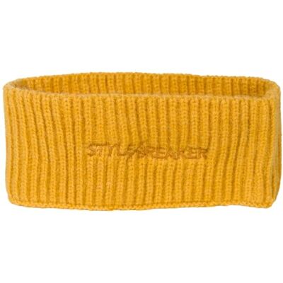 styleBREAKER Bandeau en tricot pour femme avec motif côtelé, logo brodé, bandeau d'hiver chaud, bandeau pour l'hiver Couleur : curry styleBREAKER Bandeau en tricot pour femme avec motif côtelé, logo brodé, bandeau d'hiver chaud, bandeau pour l'hiver Couleur : curry