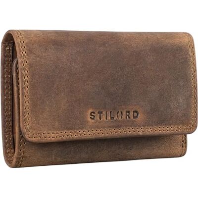 STILORD "Clay" Mini Porte-Monnaie Cuir avec Bloqueur RFID Petite Pochette à Clés Unisex Vintage Couleur:marron moyen STILORD "Clay" Mini Porte-Monnaie Cuir avec Bloqueur RFID Petite Pochette à Clés Unisex Vintage Couleur:marron moyen