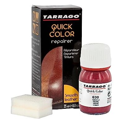 Tarrago Quick Color 25 ml Colorant Renouvellement de couleur pour chaussures en cuir lisse et toile, Prune (630), 20.00 ml Tarrago Quick Color 25 ml Colorant Renouvellement de couleur pour chaussures en cuir lisse et toile, Prune (630), 20.00 ml