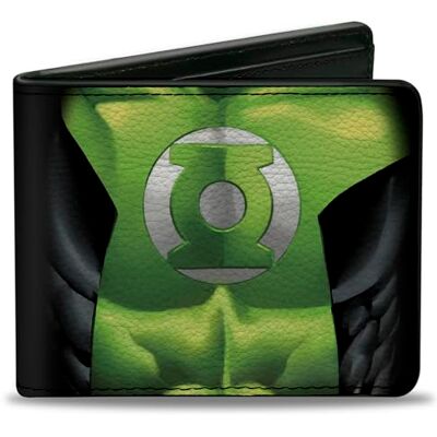Buckle-Down Green Lantern DC Comics Portefeuille à deux volets avec logo sur la poitrine, Multicolore Buckle-Down Green Lantern DC Comics Portefeuille à deux volets avec logo sur la poitrine, Multicolore