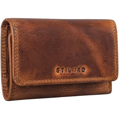STILORD "Clay" Mini Porte-Monnaie Cuir avec Bloqueur RFID Petite Pochette à Clés Unisex Vintage Couleur:kara cognac STILORD "Clay" Mini Porte-Monnaie Cuir avec Bloqueur RFID Petite Pochette à Clés Unisex Vintage Couleur:kara cognac