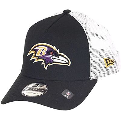 New Era Baltimore Ravens NFL White Mesh Trucker 9Forty A-Frame Trucker Cap One-Size New Era Baltimore Ravens NFL White Mesh Trucker 9Forty A-Frame Trucker Cap One-Size
