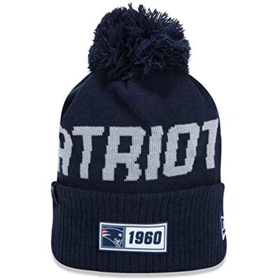 New Era New England Patriots Bonnet tricoté NFL 2019 On Field Road 1960 New Era New England Patriots Bonnet tricoté NFL 2019 On Field Road 1960