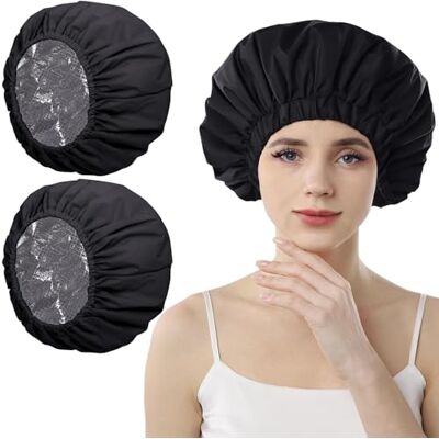 JYSNOW 2 Pièce Bonnet de Douche Femme, Réglables et Double Couche Imperméable, Bonnet Chauffant étanche en EVA pour Spa Dans Les Salons de Coiffur, Convient aux Femmes et Aux Filles (Noir) JYSNOW 2 Pièce Bonnet de Douche Femme, Réglables et Double Couche Imperméable, Bonnet Chauffant étanche en EVA pour Spa Dans Les Salons de Coiffur, Convient aux Femmes et Aux Filles (Noir)