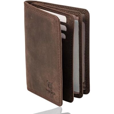 MATADOR étui en cuir pour documents de véhicule avec boîte cadeau élégante, carte RFID élégant, étui de luxe pour cartes d'affaires, Marron foncé. MATADOR étui en cuir pour documents de véhicule avec boîte cadeau élégante, carte RFID élégant, étui de luxe pour cartes d'affaires, Marron foncé.