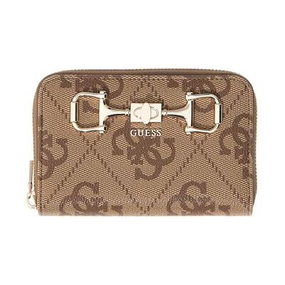 GUESS Janie Portefeuille zippé avec logo SLG Marron clair GUESS Janie Portefeuille zippé avec logo SLG Marron clair