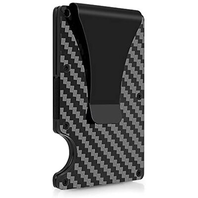Molain Portefeuille minimaliste en fibre de carbone, en aluminium avec blocage RFID pour homme, portefeuille fin en métal avec pince à billets, Noir , Carbon Brazing-Black, Minimaliste Molain Portefeuille minimaliste en fibre de carbone, en aluminium avec blocage RFID pour homme, portefeuille fin en métal avec pince à billets, Noir , Carbon Brazing-Black, Minimaliste