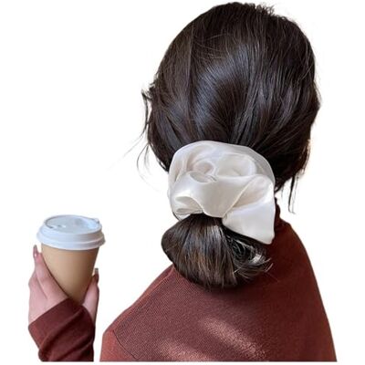 JTKSSCS Foulard Femme Grand Élégant Soie Élastique Cheveux Couleur Unie Chouchous Bandeau Dames Queue de Cheval Tenir Accessoires pour Cheveux (Style 4) JTKSSCS Foulard Femme Grand Élégant Soie Élastique Cheveux Couleur Unie Chouchous Bandeau Dames Queue de Cheval Tenir Accessoires pour Cheveux (Style 4)