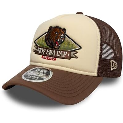 New Era Casquette de baseball 9Forty Trucker Graphic Grizzly Bear pour adulte Beige clair New Era Casquette de baseball 9Forty Trucker Graphic Grizzly Bear pour adulte Beige clair
