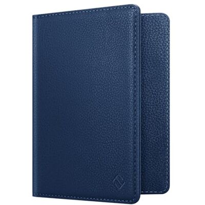 FINTIE Porte-Passeport Housse Voyage Protecteur Portefeuille Pochette Etui de Protection pour Passeport, Carte d'embarquement, Carte d'identit, Bleu Marine, Porte-passeport, Élégant FINTIE Porte-Passeport Housse Voyage Protecteur Portefeuille Pochette Etui de Protection pour Passeport, Carte d'embarquement, Carte d'identit, Bleu Marine, Porte-passeport, Élégant