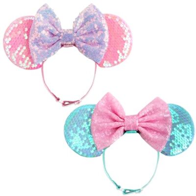 DRESHOW Minnie Oreilles Bandeaux Souris Oreilles Paillettes Arc Bandeaux Ajustable élastique Bandeau Paillettes Fête Décoration Costume Cosplay pour Femmes DRESHOW Minnie Oreilles Bandeaux Souris Oreilles Paillettes Arc Bandeaux Ajustable élastique Bandeau Paillettes Fête Décoration Costume Cosplay pour Femmes