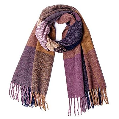 WLLDDDIU XIAOXIXI Écharpe pour femme, écharpe douce et chaude à carreaux écossais, pompons, écharpe à carreaux violet camel, écharpe d'automne et d'hiver, châle pour hommes, femmes, filles WLLDDDIU XIAOXIXI Écharpe pour femme, écharpe douce et chaude à carreaux écossais, pompons, écharpe à carreaux violet camel, écharpe d'automne et d'hiver, châle pour hommes, femmes, filles