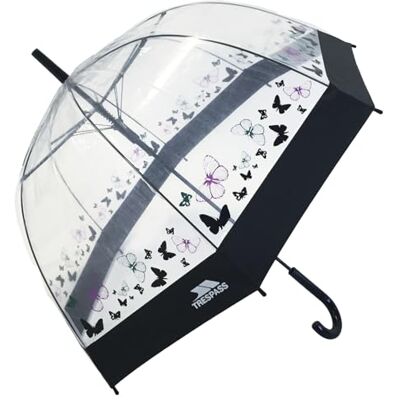 Trespass Parapluie Transparent Femme, Imprimé Papillon, Taille Unique Trespass Parapluie Transparent Femme, Imprimé Papillon, Taille Unique