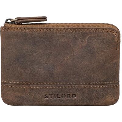 STILORD "Tarlo" Pochette de Clé Cuir RFID Étui à Clés Porte-Monnaie Mini-Bourse avec Porte-Clés Vintage Cuir Véritable Couleur:marron moyen STILORD "Tarlo" Pochette de Clé Cuir RFID Étui à Clés Porte-Monnaie Mini-Bourse avec Porte-Clés Vintage Cuir Véritable Couleur:marron moyen