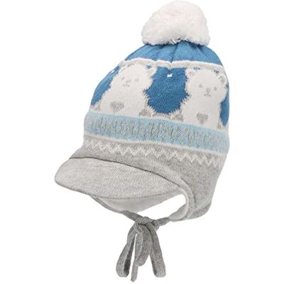 Sterntaler Bonnet à Pompon pour garçon Bleu Moyen Taille 41 Sterntaler Bonnet à Pompon pour garçon Bleu Moyen Taille 41