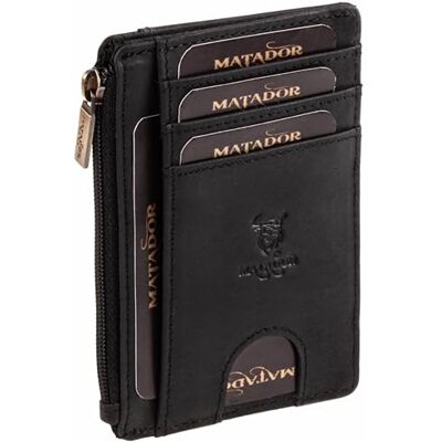 MATADOR Montréal Portefeuille ultra fin avec grand compartiment zippé En cuir fin et plat Pour homme et femme Protection RFID Étui pour cartes de crédit Avec boîte cadeau, Noir , Flach, MATADOR Montréal Portefeuille ultra fin avec grand compartiment zippé En cuir fin et plat Pour homme et femme Protection RFID Étui pour cartes de crédit Avec boîte cadeau, Noir , Flach,