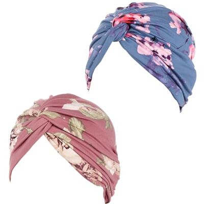 ZGDEIWGF Lot de 2 foulards imprimés, foulards pour femmes, bandeau pour fille, foulard en coton, bonnet pour femme, foulard à fleurs ZGDEIWGF Lot de 2 foulards imprimés, foulards pour femmes, bandeau pour fille, foulard en coton, bonnet pour femme, foulard à fleurs