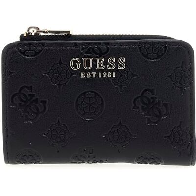 GUESS ZARELA SLG Zip ARND Card Case, Portefeuilles Femme, Unique, Logo noir, Taglia Unica GUESS ZARELA SLG Zip ARND Card Case, Portefeuilles Femme, Unique, Logo noir, Taglia Unica