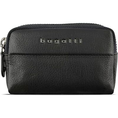 bugatti Nome Porte-clés en cuir de veau véritable, avec protection RFID dans un coffret cadeau raffiné Noir bugatti Nome Porte-clés en cuir de veau véritable, avec protection RFID dans un coffret cadeau raffiné Noir