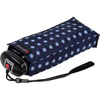 Knirps Parapluie de poche Travel, Bleu à pois, 93 cm Knirps Parapluie de poche Travel, Bleu à pois, 93 cm