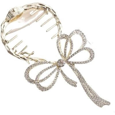 XUMKFJRE Baguette cheveux 2pc Pearl Rhinestone Hair Claw Clips Bow Flower Tassel Horsetail Buckle Bun Ponytail Holder Clip Women Female Accessories pour Femmes(Gold bow) XUMKFJRE Baguette cheveux 2pc Pearl Rhinestone Hair Claw Clips Bow Flower Tassel Horsetail Buckle Bun Ponytail Holder Clip Women Female Accessories pour Femmes(Gold bow)