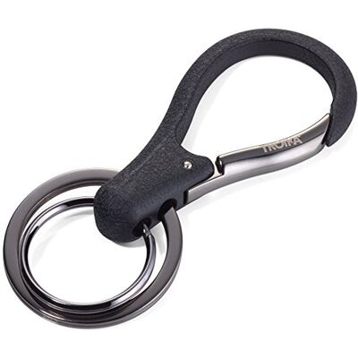 TROIKA Organiseur de clés KR17-09/GM Porte-clés avec 2 anneaux Mousqueton Laqué Organisateur de clés Brillant Noir/gris métallisé L'original de , Noir, 8 cm, Porte-clés TROIKA Organiseur de clés KR17-09/GM Porte-clés avec 2 anneaux Mousqueton Laqué Organisateur de clés Brillant Noir/gris métallisé L'original de , Noir, 8 cm, Porte-clés