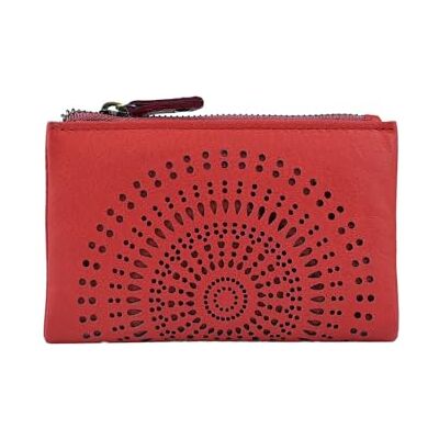 Laura Biagiotti Portefeuille Femme Cuir Véritable Petit Porte-monnaie Zippé, Porte-clés Intégré, Rouge Laura Biagiotti Portefeuille Femme Cuir Véritable Petit Porte-monnaie Zippé, Porte-clés Intégré, Rouge