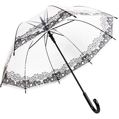 Lancoon Grand parapluie transparent pour mariée ou épouse en forme de dôme, C, Mediana Lancoon Grand parapluie transparent pour mariée ou épouse en forme de dôme, C, Mediana