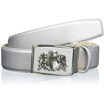 Crown Ceinture en Cuir, argenté, 95 cm Femme Crown Ceinture en Cuir, argenté, 95 cm Femme