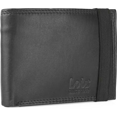 Lois Portemonnee Portemonnee Leer Portemonnee Heren Functioneel en Duurzaam Wallet For Men, Mens Wallet met Tijdloze, Bestendige Leer. RFID Portemonnee., Zwart Lois Portemonnee Portemonnee Leer Portemonnee Heren Functioneel en Duurzaam Wallet For Men, Mens Wallet met Tijdloze, Bestendige Leer. RFID Portemonnee., Zwart
