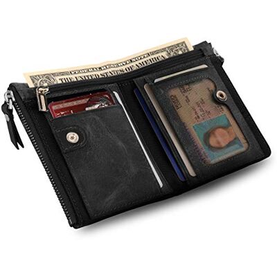 Otto Angelino Portefeuille Multi-Usage en Cuir Véritable à Deux Volets Blocage RFID Unisexe (Marron), Noir, Einheitsgröße, Décontracté Otto Angelino Portefeuille Multi-Usage en Cuir Véritable à Deux Volets Blocage RFID Unisexe (Marron), Noir, Einheitsgröße, Décontracté