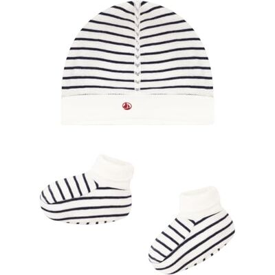 Petit Bateau Chapeau et Chaussons Unisexe-Enfants, Variante 1., 0-3 mois Petit Bateau Chapeau et Chaussons Unisexe-Enfants, Variante 1., 0-3 mois