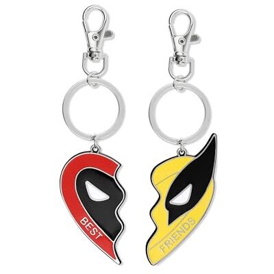 Disney Porte-clés avec breloque cœur fendu Deadpool & Wolverine BFF, multicolore, One Size, Décontracté Disney Porte-clés avec breloque cœur fendu Deadpool & Wolverine BFF, multicolore, One Size, Décontracté