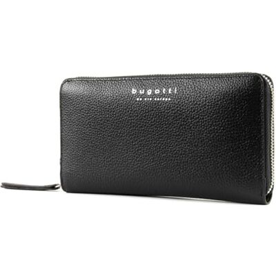 bugatti Linda Portefeuille Femme Cuir 18 Cartes Zippé, Noir, L bugatti Linda Portefeuille Femme Cuir 18 Cartes Zippé, Noir, L