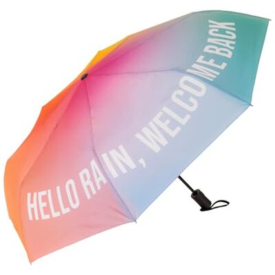 Fisura – Parapluie pliable original “hello rain” dégradé. Petit parapluie femme automatique, format voyage, résistant au vent. 96 cm de diamètre ouvert. Fisura – Parapluie pliable original “hello rain” dégradé. Petit parapluie femme automatique, format voyage, résistant au vent. 96 cm de diamètre ouvert.