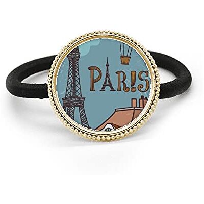 Bestchong Élastique à cheveux en métal argenté avec motif Tour Eiffel Bestchong Élastique à cheveux en métal argenté avec motif Tour Eiffel