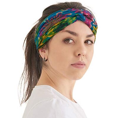CHARM Bandeau Cheveux Homme Femme Tie Dye Hippie Mode Turban Headband Serre Tete Chic Elastique Retro Psychédélique A CHARM Bandeau Cheveux Homme Femme Tie Dye Hippie Mode Turban Headband Serre Tete Chic Elastique Retro Psychédélique A