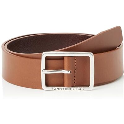 Tommy Hilfiger Ceinture Jeans Boucle Homme 3.5 Cuir, Marron clair, 85 Tommy Hilfiger Ceinture Jeans Boucle Homme 3.5 Cuir, Marron clair, 85