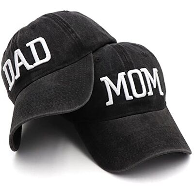 Hiwelove Chapeaux de fête des pères pour maman et papa Chapeau brodé réglable Cadeau pour les couples et les parents, Chapeau Maman Noir et Chapeau Papa Noir, taille unique Hiwelove Chapeaux de fête des pères pour maman et papa Chapeau brodé réglable Cadeau pour les couples et les parents, Chapeau Maman Noir et Chapeau Papa Noir, taille unique